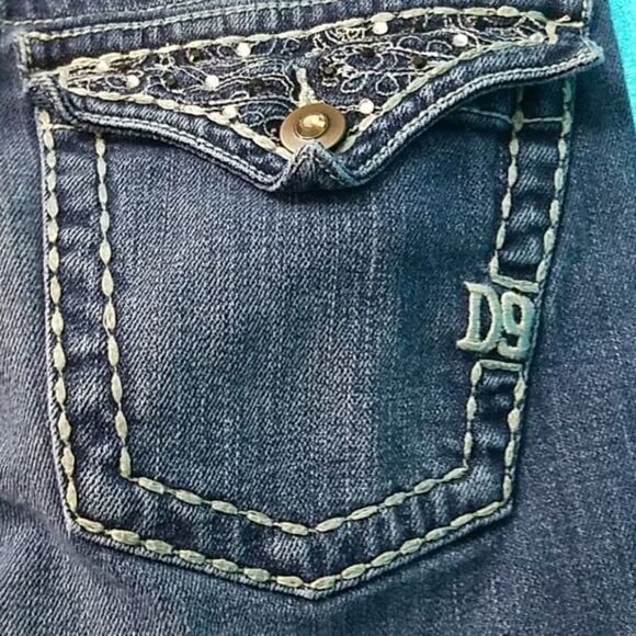 D9 Slick Blue Jeans with Distressing (27) - Picture 3 of 4